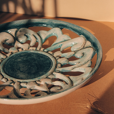 بشقاب کنده کاری سرامیک